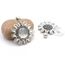 Neuf 10 connecteurs support cabochon 25mm argent mat à bords travaillés