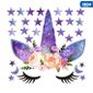 1pc 2525cm Dessin Animé Mignon Licornes Coeur Détoile Stickers Muraux Stickers Animaux Fleurs Amovibles Décor H04