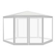 Faziango Tente avec moustiquaire Tonnelle tente de réception hexagonale pour tonnelle de jardin 2x2x2m blanc TENTE DE CAMPING-0