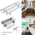 20pcs - lot en acier inoxydable de bouton de traction de poignée de tiroir de cuisine d'armoires de cuisine de meubles de barre -ZOO-0