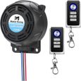 Rupse Système d'Alarme Moto Alarme de Vibration Étanche Antivol à Distance sans Fil avec Double Télécommande en Métal Sensibilit13-0