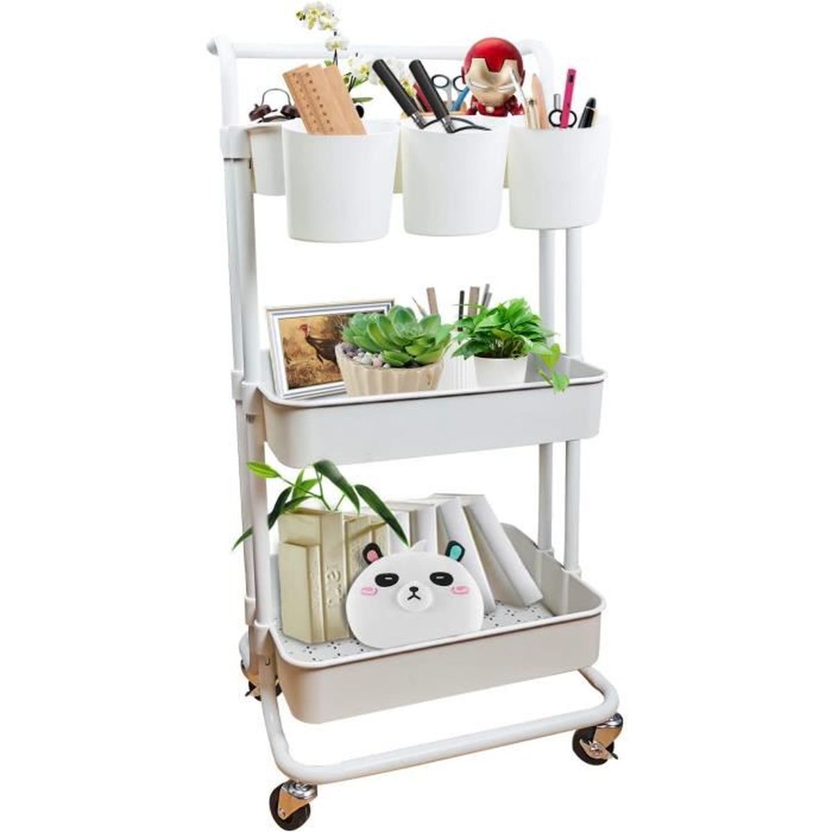 TMISHION Chariot de rangement Chariot utilitaire de stockage de chariot