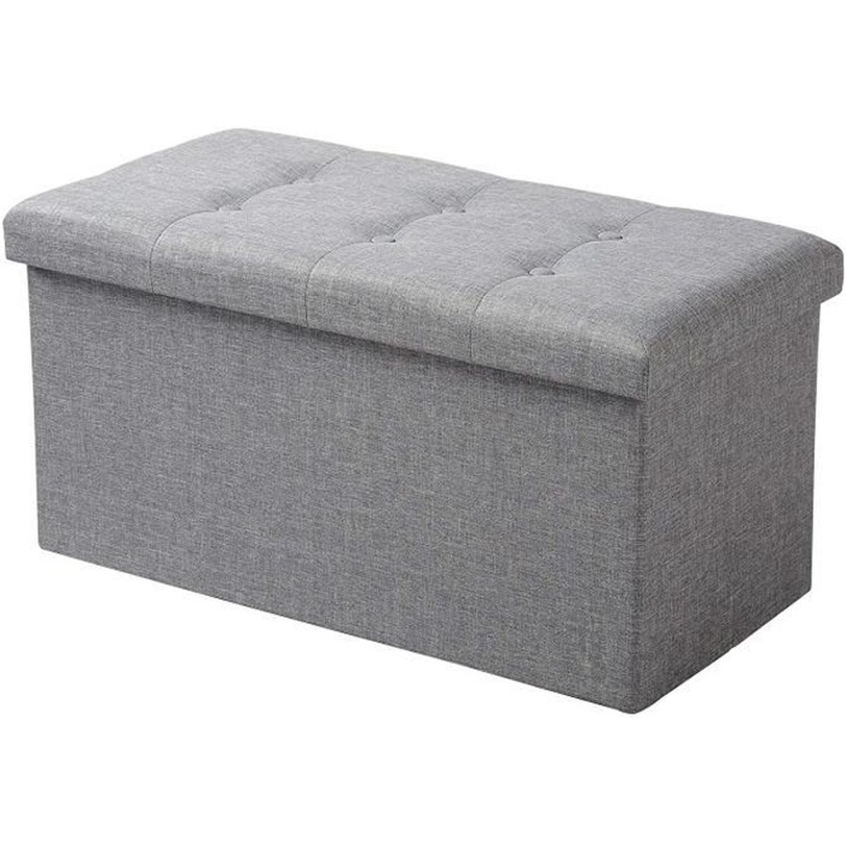 Woltu Tabouret Banc Coffre De Rangement Pouf Pliable En Lin Couvercle Detachable 76x37 5x38cm Gris Clair Achat Vente Tabouret Cdiscount