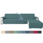 Ystyle Housse De Canapé D'Angle 3 Places, Protege Canape Angle Impermeable, Couvre Canapé D'Angle (255cm, Bleu Clair)
