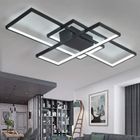 EIDISUNY Plafonnier LED de salon à intensité variable 3000K-6500K en acrylique - Couleur de la lumière/luminosité réglable - (Noir)