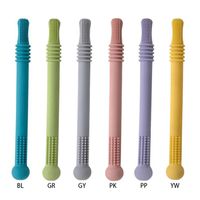 Paquet de 6 jouets de dentition pour bébé, bâtons de dentition à tube creux, bâtons de dentition en silicone flexibles