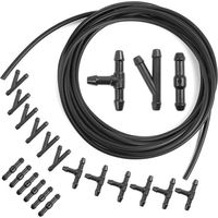Kit de Tuyau Essuie Glace, 6 Mètres Tuyau de Liquide de Lave-Glace Universal avec 18 Pcs Raccord de Tuyau Tuyau de Pulverisation