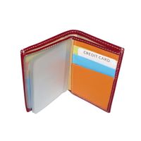 Porte carte de crédit en cuir intérieur multicouleur réf 28611 rouge (6 couleurs)