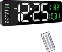 8" Pouce LCD Horloge Numérique Calendrier Date Jour Heure Horloge Non-Abrégée Auto Dimming 8 Langues HD Display Rappel Alzheimer