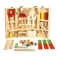 Outil en bois jouets boîte à outils enfants jouet jouet éducatif bricolage outil de construction duorenk 3947