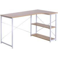 WOLTU Table de bureau en bois et acier,Table d’ordinateur,Table de Travail, 120x74x71.5cm,12.8kg,Blanc+chêne clair
