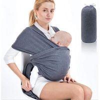 Écharpe de Portage Porte-Bébé Multifonctionnel Pour Nouveau-nés et Bébés Coton Elastique Sans Nœud Jusqu'à 15kg - Gris fonce