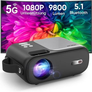Vidéoprojecteur Mini vidéoprojecteur 5G WiFi Bluetooth Full HD 720P Pris en Charge, 9000 lumens, projecteur Portable avec Correction.[Z230]