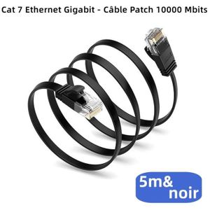 Câble Rj45 Plat Couleur Noir - 2m U/ftp Cat 7 Avec Snagless Et Connecteurs  En Or à Prix Carrefour