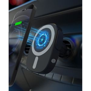 Noir Chargeur sans fil, chargeurs sans fil à aspiration magnétique à charge  rapide 15W à bord support pour téléphone portable support pour téléphone de  voiture