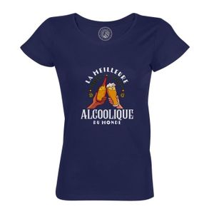 T-SHIRT T-shirt Femme Col Rond Coton Bio Bleu La Meilleure
