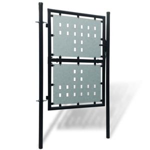 PORTAIL - PORTILLON Portail simple de clôture Noir 100x225 cm - Pwshymi - B27144