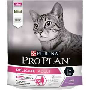 CROQUETTES Purina Proplan Delicate OptiRenal Chat Adulte Dinde Croquettes 400g