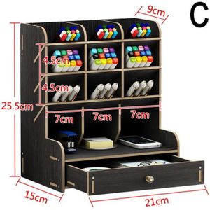 pot /à crayons /Étag/ère de rangement pour stylos la maison kaki clair l/école pot /à crayons rangement pour le bureau papeterie organisateur de bureau Organiseur de bureau en bois