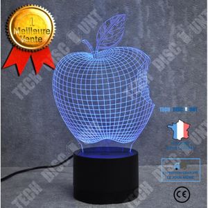 LAMPE A POSER TD® Lampe de bureau LED 3D, 7 couleurs, stéréo, ho