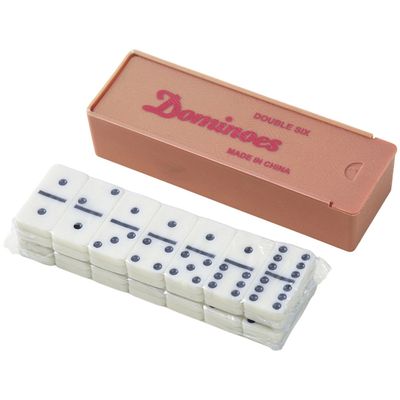 Jeu de Dominos Double 6 avec 28 Pièces et Boîte en Bois, Domino Classique, Jeu de Société pour Adultes et Enfants, Jeu de Voyage et Jeu de Société Famille