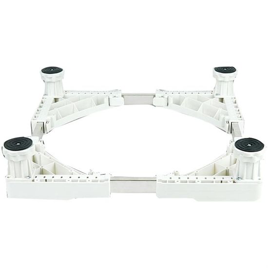 Socle Réglable Pour Machine à Laver, Sèche-linge, Frigo - Charge 400 Kg, Roulettes, Hauteur Ajustable 45-68 Cm - Protection Humidité