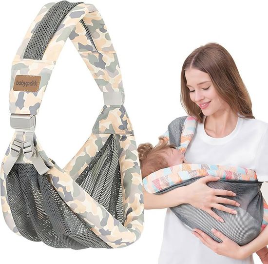 Porte-bébé écharpe Réglable Respirant - Pour Nouveau-nés à 20 Kg, Ergonomique, Coton/polyester