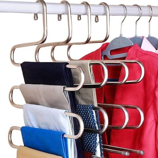 Cintre Pliant 6 Étagères Pour Pantalons Et Écharpes - Gain De Place, Antidérapant, Organisation Armoire Idéale