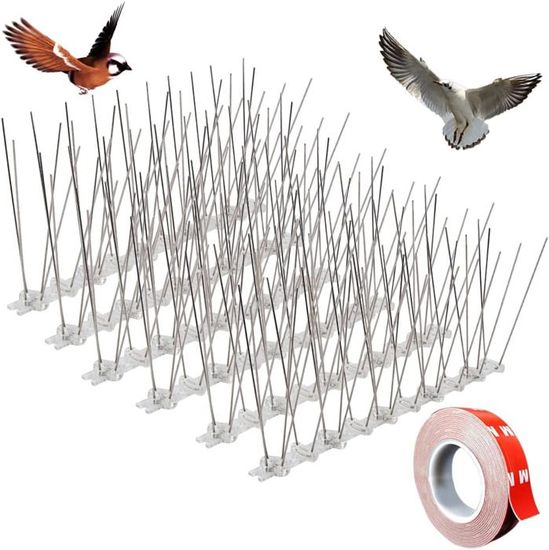 Répulsif Anti-Pigeons En Acier Inoxydable - Lot De 4 Barres De 25 Cm - Pour Balcon, Toit, Fenêtre