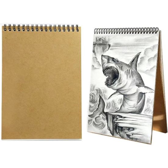 Ohuhu Carnet A4 120 Pages Anti-Traversée 150g/m² - Reliure Rigide PU Personnalisable - Idéal Marqueurs Alcool, Aquarelle, Manga