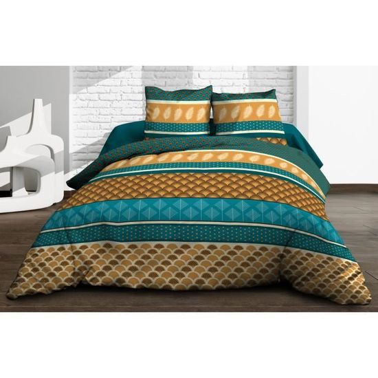 Housse De Couette 220x240 Cm + 2 Taies D'Oreiller 63x63 Cm - Pur Coton 57 Fils, Bristol Rouge