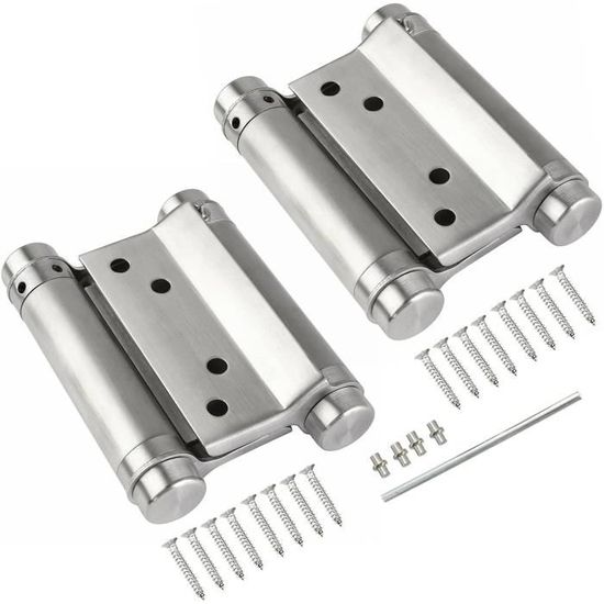 Yeepeo Lot De 2 Charnières Pliables 100 Mm × 70 Mm, En Acier Inoxydable, Noires, Charnière Continue, Pour Portes, Fenêtres, Armoires Avec 16 Vis