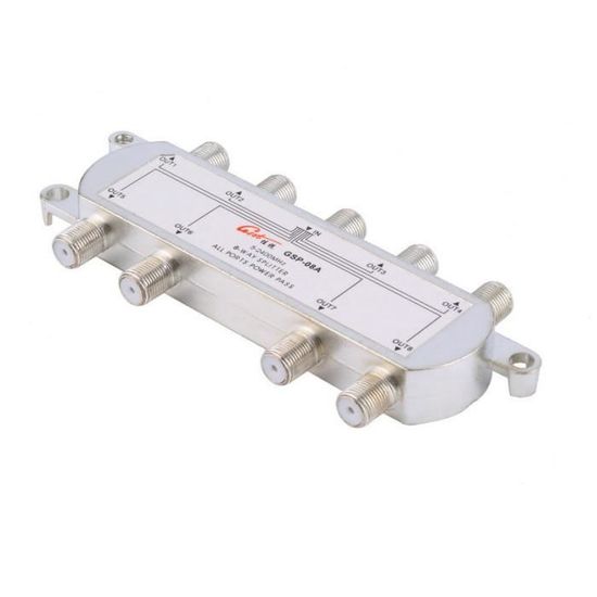 The Lord Of The Tools Répartiteur Coaxial 8 Voies 5-2400 MHz - Compatible RG6, Pour Signaux TV Satellite Et Internet