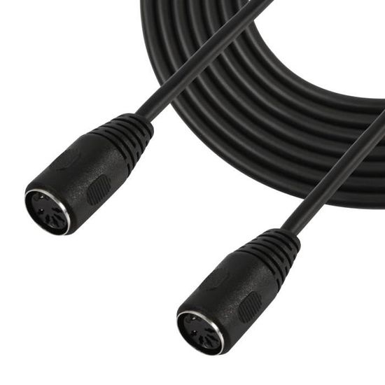 Câble MIDI Mâle-Mâle – Pour Connecter Synthé, Clavier, Piano Électronique Ou Carte Son
