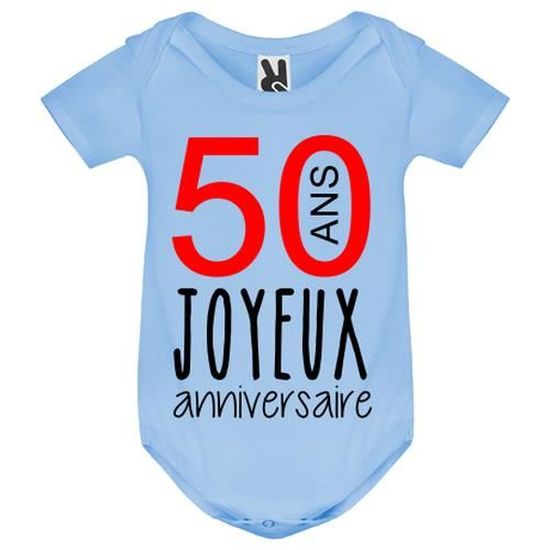 Body Bebe Bleu Joyeux Anniversaire 50 Ans Bebe Garcon Blanc Cdiscount Pret A Porter