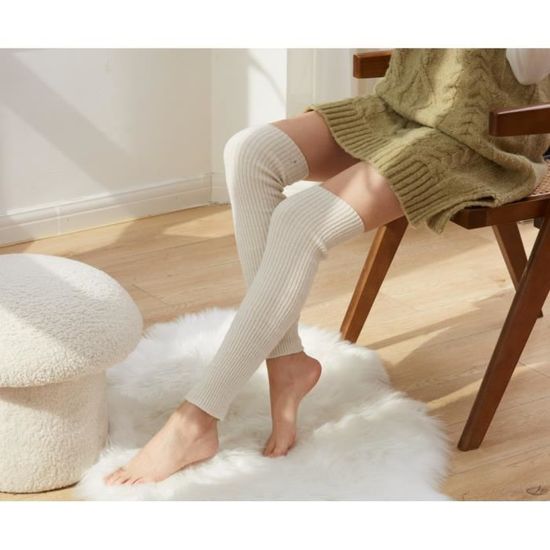 Jambieres Guetres Femme en Laine douces souples longues Blanc Blanc Cdiscount Pret a Porter
