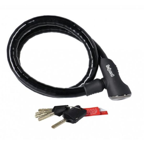 Antivol Vélo Câble Enrouleur OnGuard Rottweiler 8026 - Serrure à Clé, 100x20 Mm, Résistant Aux Intempéries