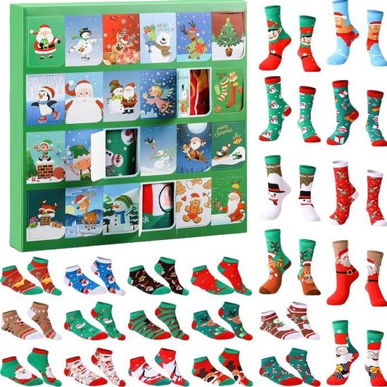 Calendrier De L'Avent Des Chaussettes De Noël 2024 Chaussettes De