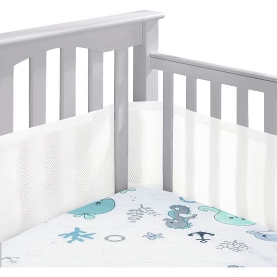 Babybay Tour De Lit En Maille Gaufrée Compatible Avec Modèle Original, Vert Jade