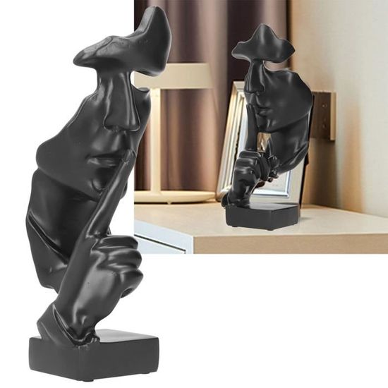 Figurine Abstraite Femme Lisant En Résine | Décoration Étagère Élégante Pour Bureau, Salon - 17x12 Cm