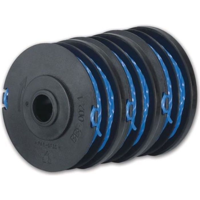 Lot de 3 bobines double fil RYOBI diamètre 1 65mm pour coupe bordures électriques RAC123