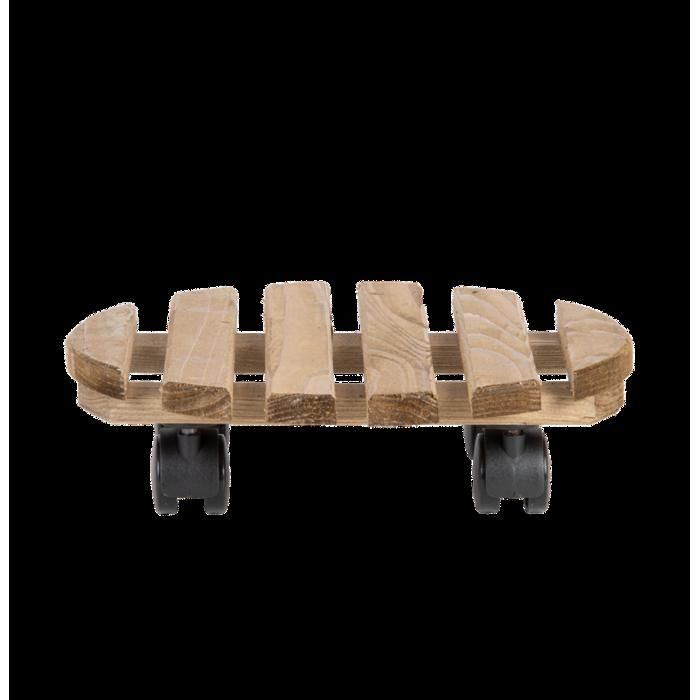 Jardinières et pots de fleurs - Chariot à plantes - L 29 x l 29 x H 8,4 cm - Marron Beige