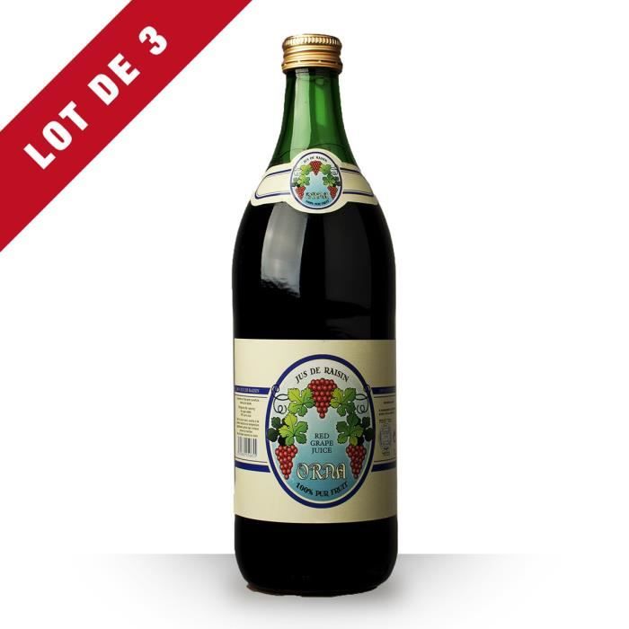 3X Jus de Raisin Rouge 100cl (Kosher) - Jus de Fruits Rouge