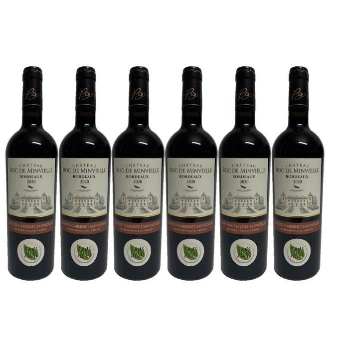 Lot de 6 - Château Roc de Minvielle SANS SOUFRE 2022 Bordeaux AC Rouge 6x75CL