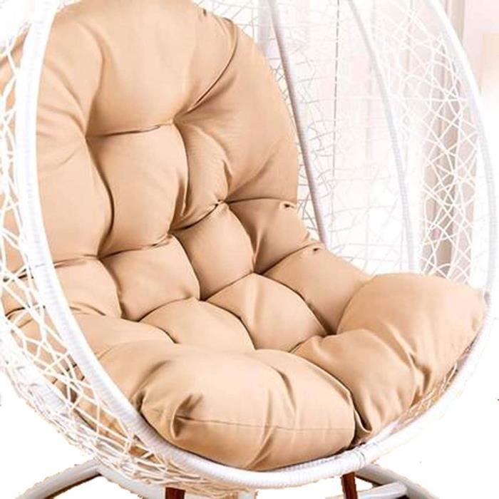 Coussin pour Fauteuil Suspendu Oeuf, Impermeable Lavable Coussin de Chaise Suspendue Exterieur, 120x90 éPais Impermeable Quatre Sais