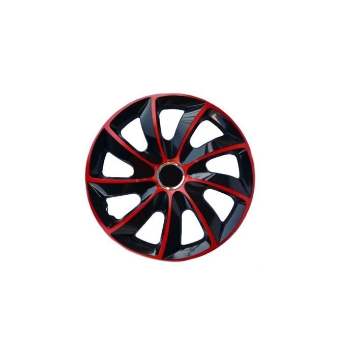 Enjoliveurs de roue - set complet de 4 pièces - NRM Stig Extra - rouge et noir - 16\