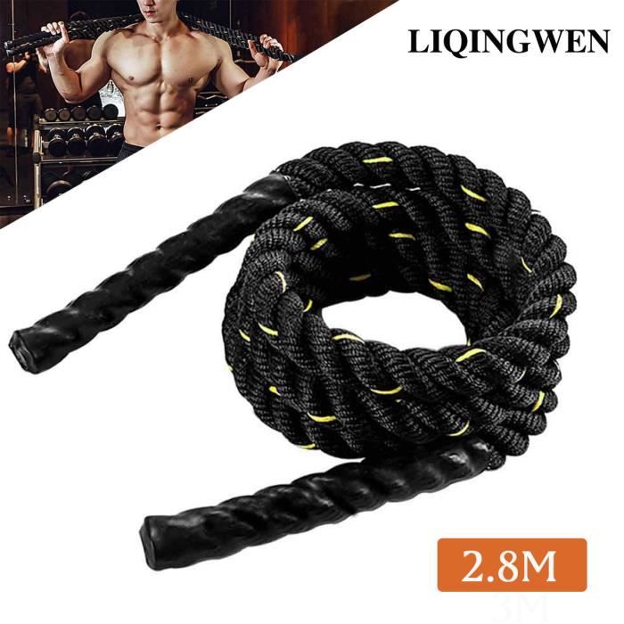 Corde à Sauter Lourde 2.8M Corde à Sauter Cordes de Combat d'entraînement pour Hommes Femmes, Entraînements de Fitness