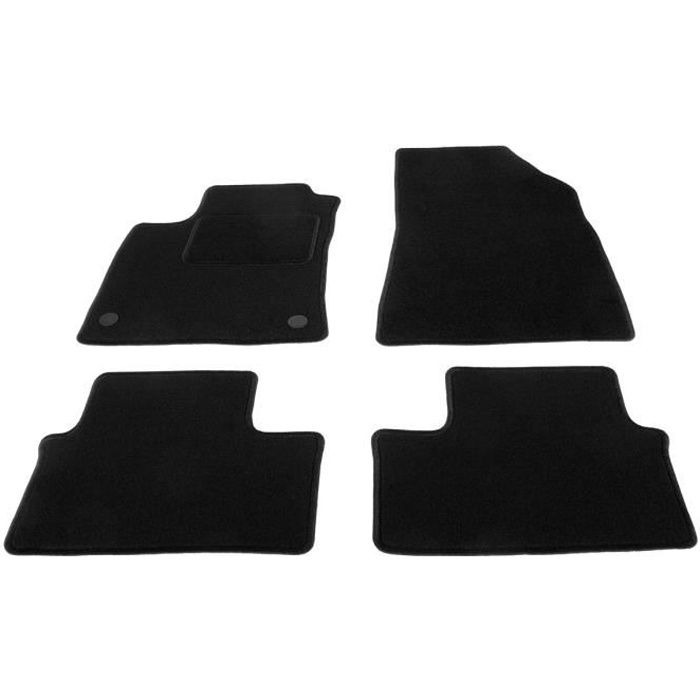 Tapis De Sol Voiture Sur Mesure Pour Renault Clio 5 2020-2024 - 4 Pièces Antidérapants Imperméables En Cuir, Avant Et Arrière (Noir Beige)