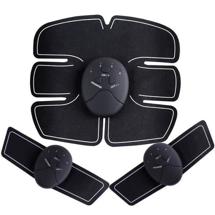 BK EMS Ceinture Abdominale Electrostimulation Ceinture abdominale Abdominal pour l'abdomen-Les Jambes-Les Bras Noir