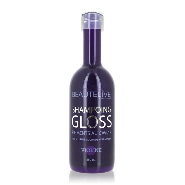 Beautélive Shampoing Gloss repigmentant Violine Sans parabène, Sans silicone, 250ml